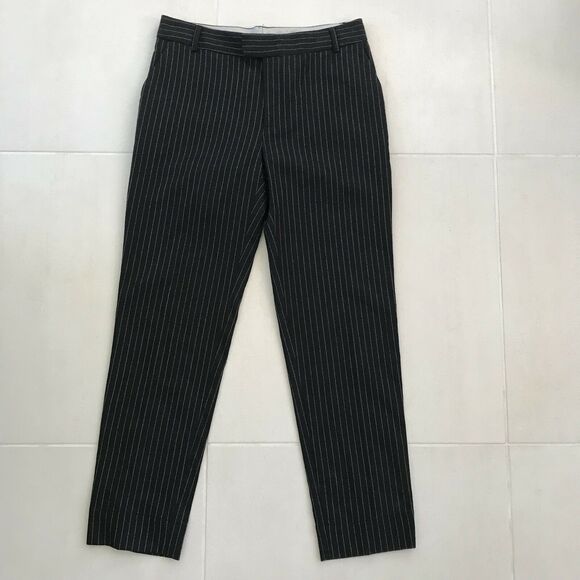 Band of Outsiders Mid Rise Striped Hem Slit Ankle Pants - Picture 1 of 9